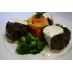 Filet mignons with shrimps and gorgonzola sauce 